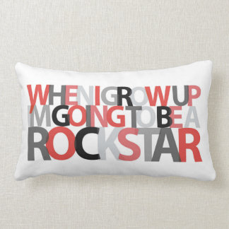 Rectangle Quand je grandis… Coussin de ROCKSTAR