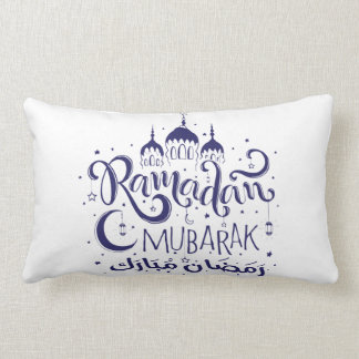 Rectangle Ramadan Mubarak Coussin BLueNight MoonLight Coussi