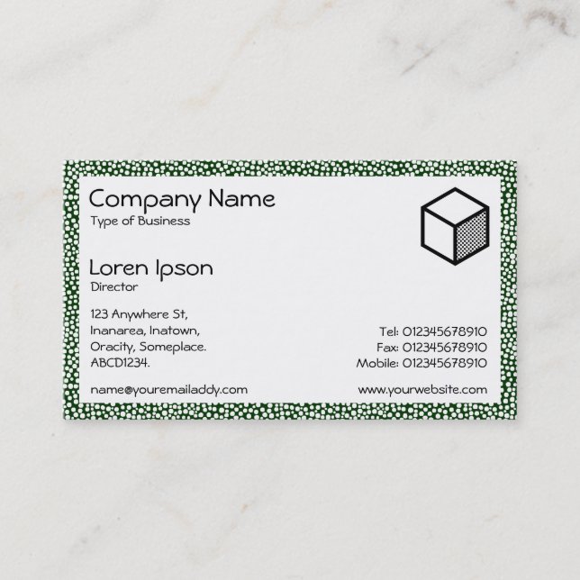 Rectangle - Random Spots 02 - Deep Forest Green Business Card (Front)