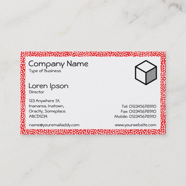 Rectangle - Random Spots 02 - Red Business Card (Front)