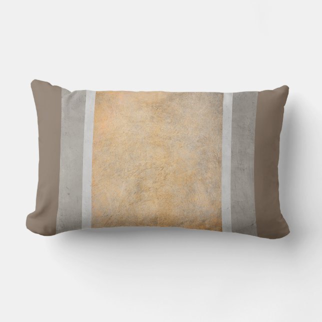 Rectangle rayures coussin gris et bronze (Recto)