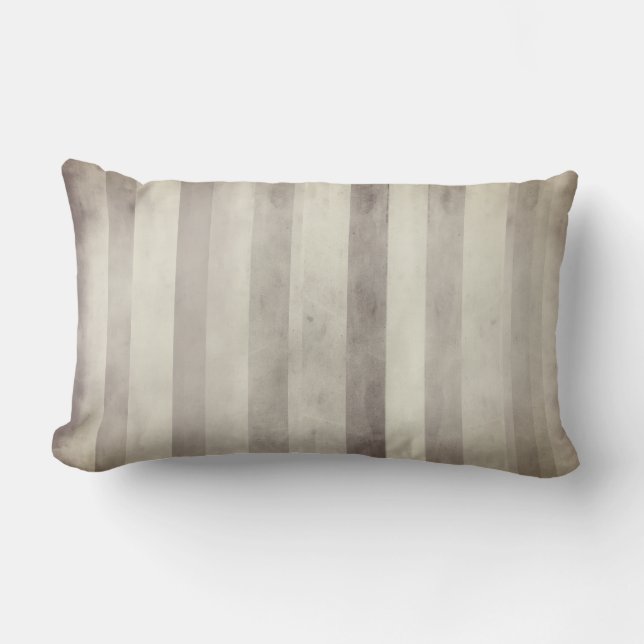 Rectangle rayures gris patinées coussin pour décoration mais (Recto)