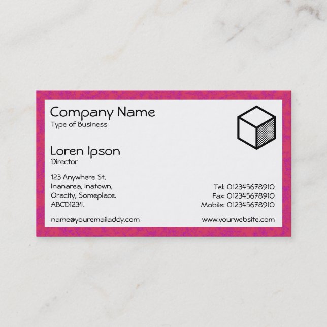 Rectangle - Red Stipple Business Card (Front)