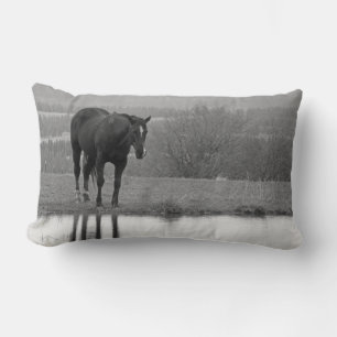 Rectangle Réflectionz calme ~ Coussin de cheval