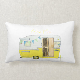 Rectangle Remorque de campeur vintage dans le coussin