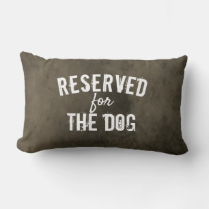 Rectangle réservé pour la citation de chien coussin en gris 