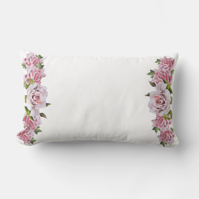 Rectangle Roses sculpturaux sur un Coussin Lumbar (Recto)