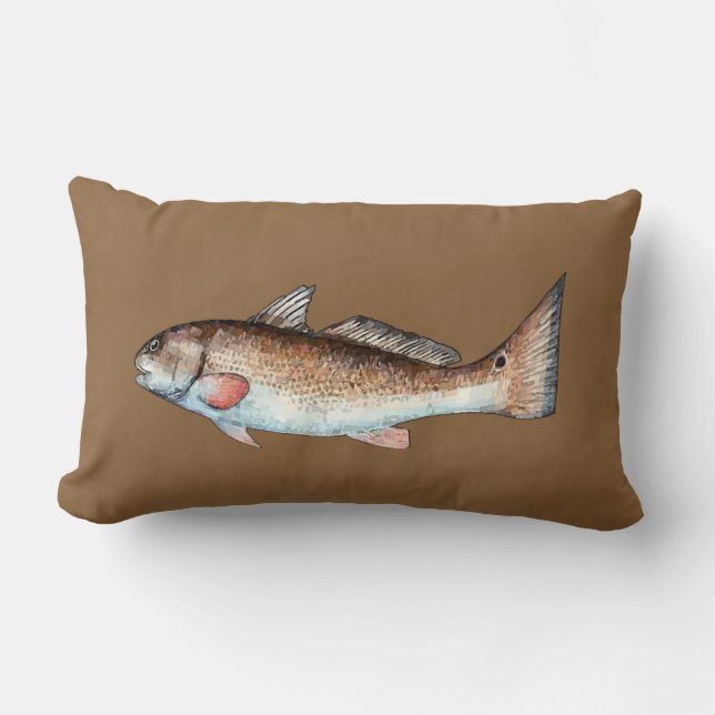 Rectangle Rougets communs sur le coussin Brown (Recto)