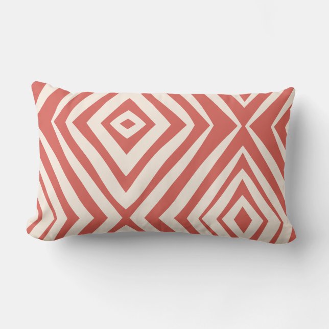 Rectangle Saumon Moderne Simple Lumbar Coussin (Recto)