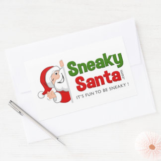 Rectangle Sneaky Santa Stickers