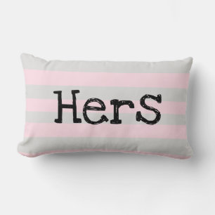 Rectangle SON coussin pastel rose et gris