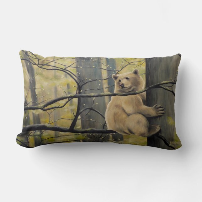 Rectangle Spirit Bear Art Coussin personnalisé Kermode Ours  (Recto)
