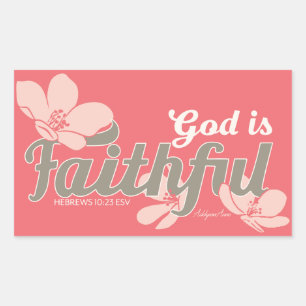 Rectangle Sticker, Inspirational, Faith, coral Sticker