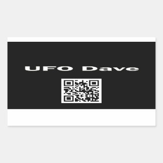Rectangle Sticker w/ UFO Dave Logo and QR Code