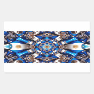 Rectangle sticker with Argentinian Colours