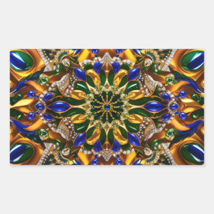 Rectangle sticker with Brazil Colours