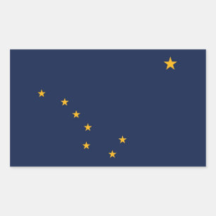 Rectangle sticker with Flag of Alaska, U.S.A.