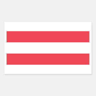 Rectangle sticker with Flag of  Austria