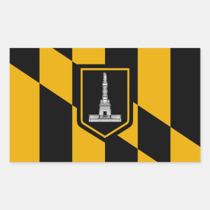 Rectangle sticker with Flag of Baltimore, U.S.A.