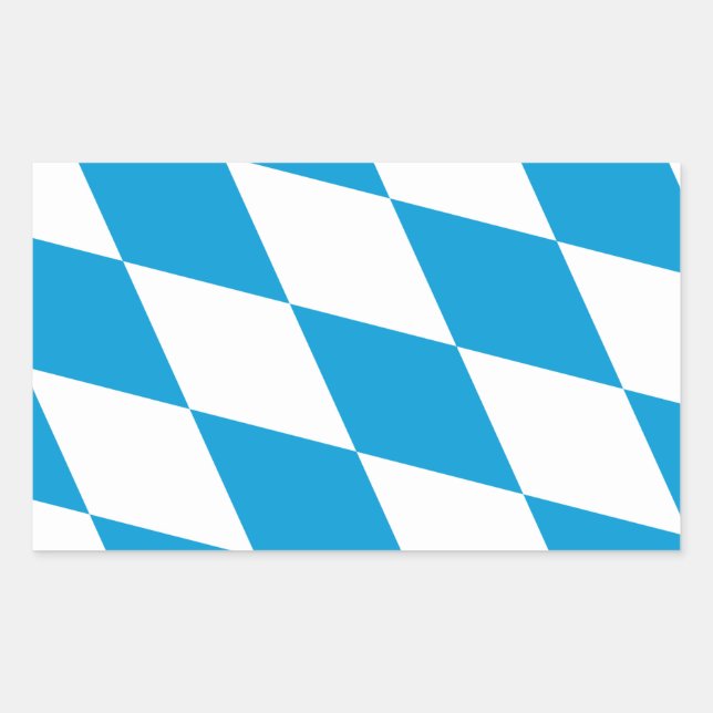 Rectangle sticker with Flag of Bavaria, Germany (Front)