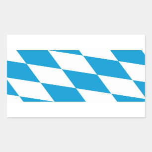 Rectangle sticker with Flag of Bavaria, Germany