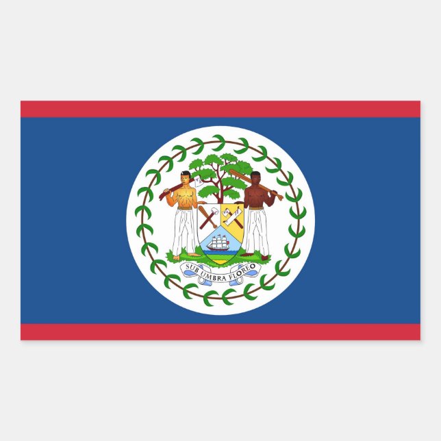 Rectangle sticker with Flag of Belize (Front)