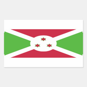 Rectangle sticker with Flag of Burundi