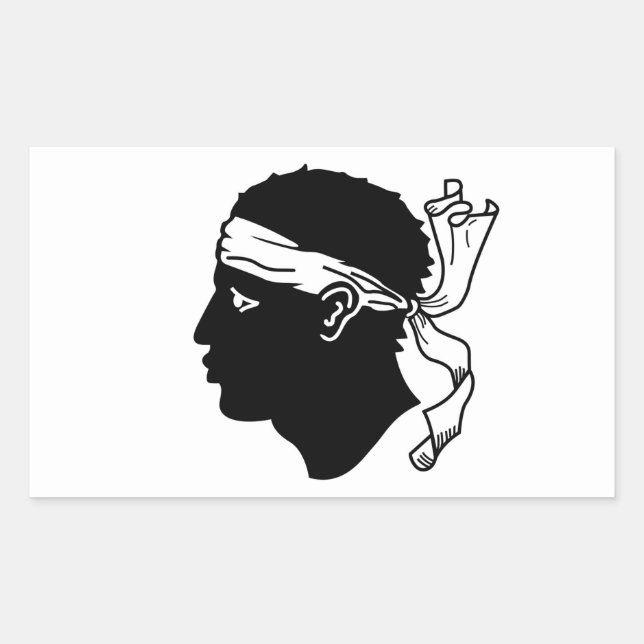 Rectangle sticker with Flag of Corsica (Front)