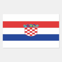 Rectangle sticker with Flag of Croatia
