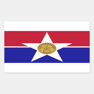 Rectangle sticker with Flag of Dallas