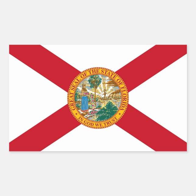 Rectangle sticker with Flag of Florida, U.S.A. (Front)