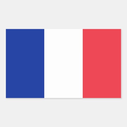 Rectangle sticker with Flag of France