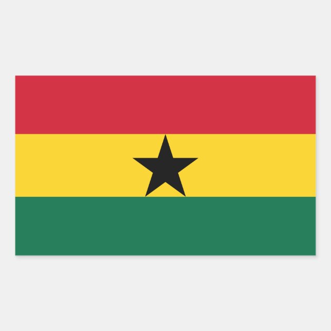 Rectangle sticker with Flag of Ghana (Front)