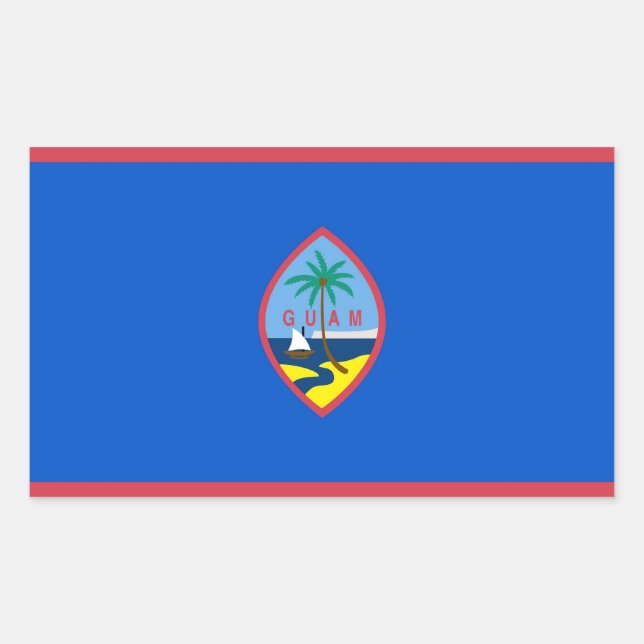 Rectangle sticker with Flag of Guam, U.S.A. (Front)