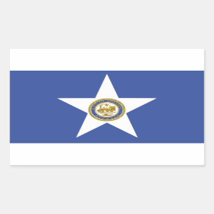 Rectangle sticker with Flag of Houston
