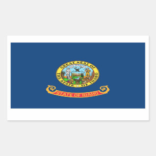 Rectangle sticker with Flag of Idaho, U.S.A.