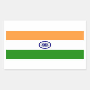 Rectangle sticker with Flag of India