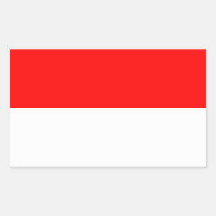 Rectangle sticker with Flag of Indonesia