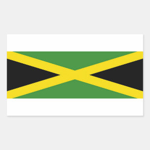Rectangle sticker with Flag of Jamaica