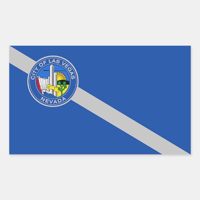 Rectangle sticker with Flag of Las Vegas,  U.S.A. (Front)