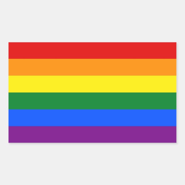 Rectangle sticker with Flag of LGBT (Front)