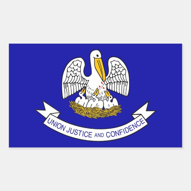 Rectangle sticker with Flag of Louisiana, U.S.A. (Front)