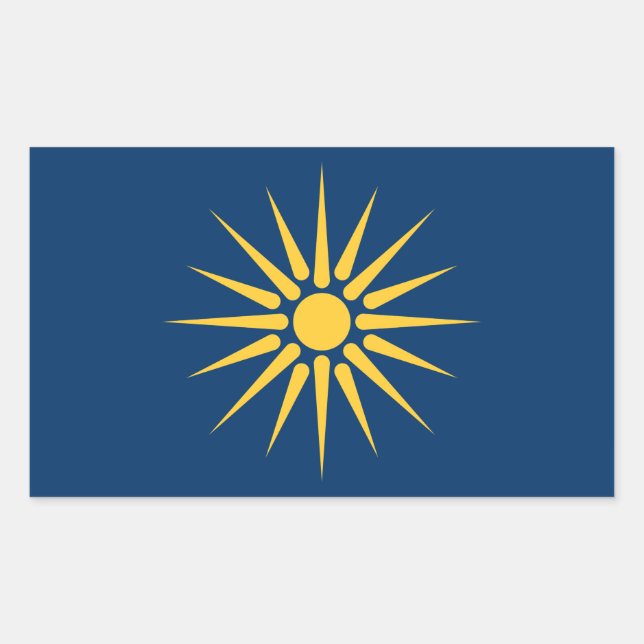 Rectangle sticker with Flag of Macedonia, Greece (Front)
