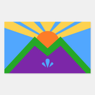 Rectangle sticker with Flag of Manitou Springs