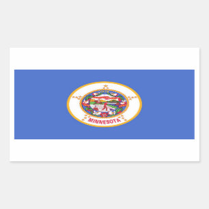 Rectangle sticker with Flag of Minnesota, U.S.A.