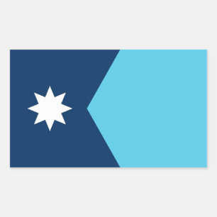 Rectangle sticker with Flag of Minnesota, USA