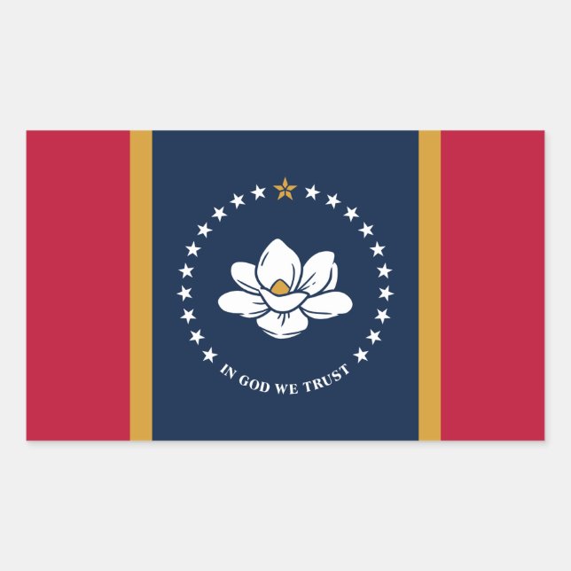 Rectangle sticker with Flag of Mississippi State (Devant)