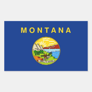 Rectangle sticker with Flag of Montana, U.S.A.