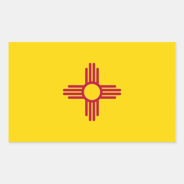 Rectangle sticker with Flag of New Mexico, U.S.A. (Front)