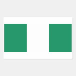 Rectangle sticker with Flag of Nigeria